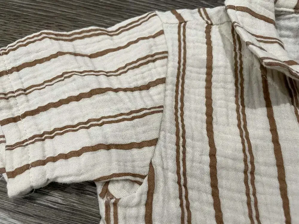 Size 4 Toddler Rabbit & Bear Organic Striped Linen Top & Shorts Set